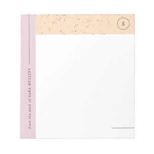 Bloco De Notas Notepad de Mínimo Terrazzo Monograma - Roxo