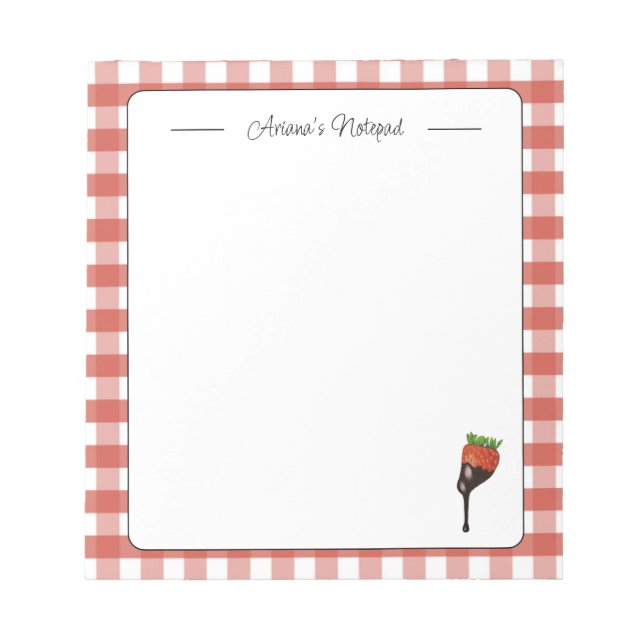 Bloco De Notas Notepad de Morango Vermelho Cinto Personalizado (Frente)