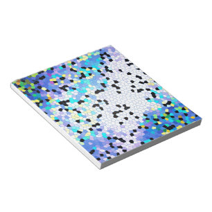 Bloco De Notas Notepad de Mosaico Azul e Preto