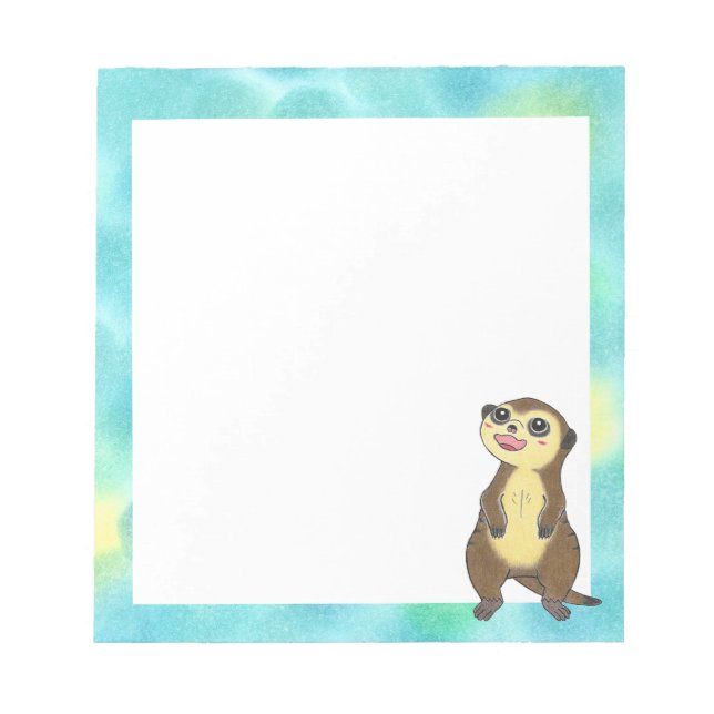 Bloco De Notas Notepad de Natal de Feriado Curto Meerkat (Frente)