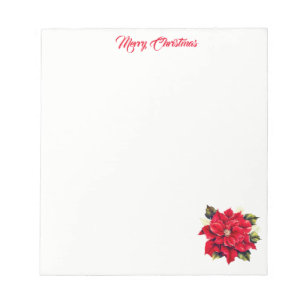Bloco De Notas Notepad de Natal Poinsettia