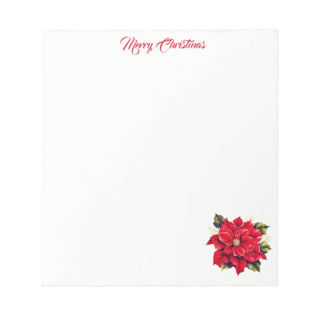 Bloco De Notas Notepad de Natal Poinsettia (Frente)