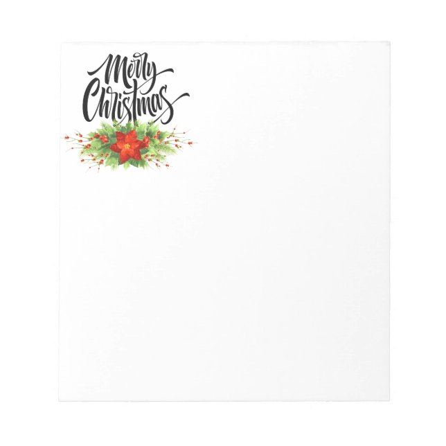 Bloco De Notas Notepad de Natal Poinsettia (Frente)