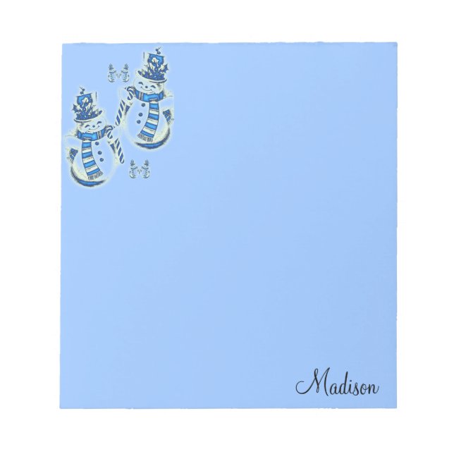 Bloco De Notas Notepad de Natal Snowman (Frente)