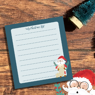 Bloco De Notas Notepad de Natal Verificando Sua Lista
