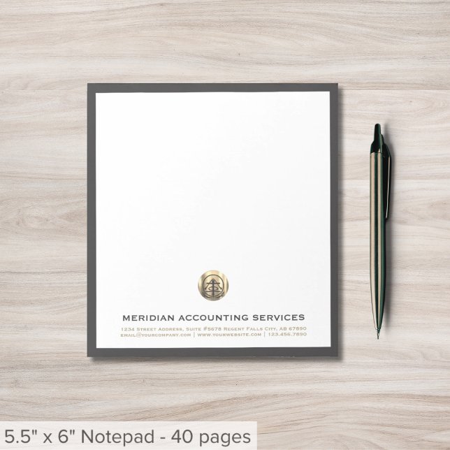 Bloco De Notas Notepad de Negócios de Seal Dourado da cinza (Criador carregado)