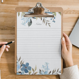 Bloco De Notas Notepad de Notas Floral Azul