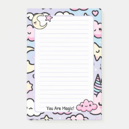 Bloco De Notas Notepad de Nuvens e Estrelas do Pastel Kawaii Unic