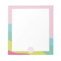 Notepad de ondas abstrato cor-de-rosa moderna mono