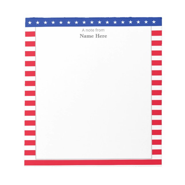 Bloco De Notas Notepad de padrão estelar e quadro branco vermelho (Frente)