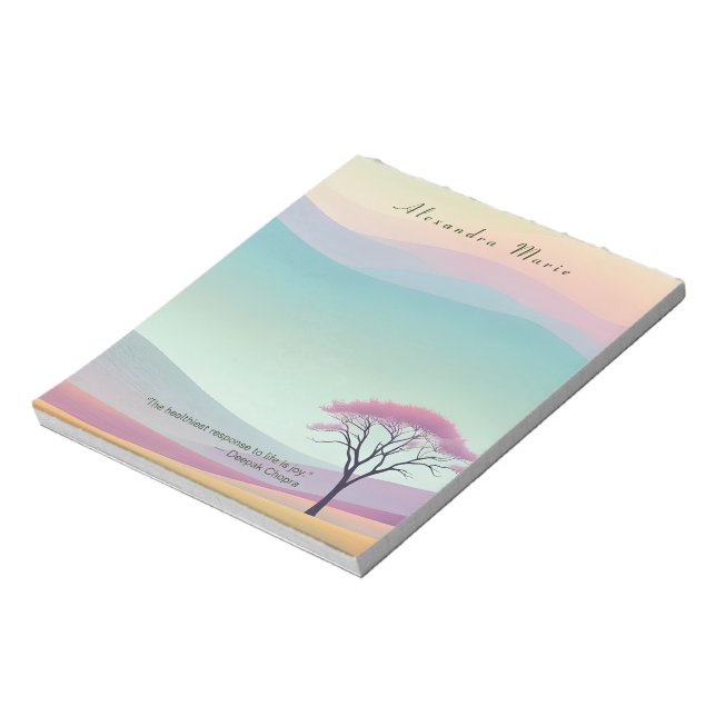 Bloco De Notas Notepad de Paisagem Pastel Mínimo Personalizado (Invertido)