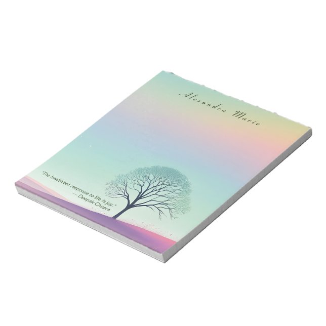 Bloco De Notas Notepad de Paisagem Pastel Mínimo Personalizado (Invertido)