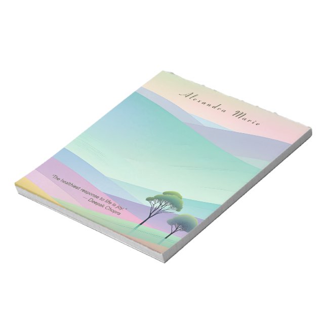 Bloco De Notas Notepad de Paisagem Pastel Mínimo Personalizado (Invertido)