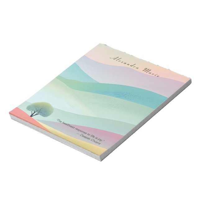 Bloco De Notas Notepad de Paisagem Pastel Mínimo Personalizado (Invertido)