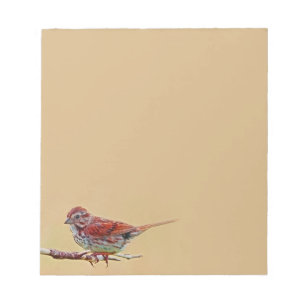 Bloco De Notas Notepad de Pássaro Vermelho