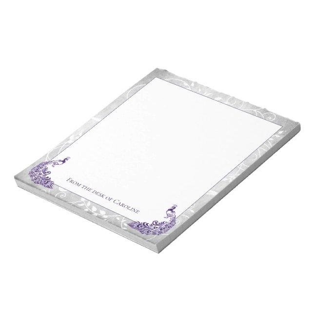Bloco De Notas Notepad de Peacocks Roxo (Invertido)