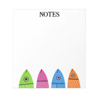 Bloco De Notas Notepad de Peixe Colorido Bonito