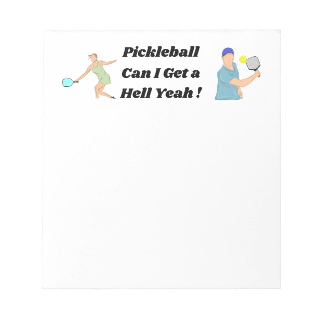 Bloco De Notas Notepad de Pickleball. Notepad Engraçado Picklebal (Frente)