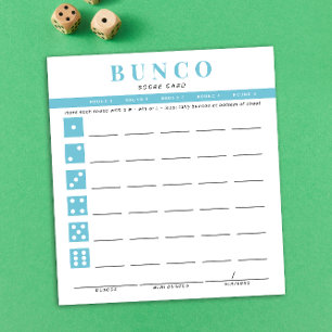 Bloco De Notas Notepad de placa de pontuação simples azul-Bunco