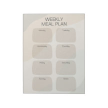Notepad de Plano de Refeição Semanal Boho