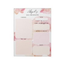 Notepad de Planos Personalizados Cor de Água Rosa