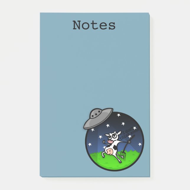 BLOCO DE NOTAS NOTEPAD DE POSTO GRÁFICO DE ABDUÇÃO DE ALIENÍGENAS (Frente)
