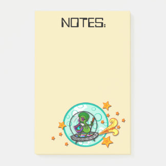 BLOCO DE NOTAS NOTEPAD DE POSTO VERTICAL GRÁFICO DE ALIENÍGENA DE
