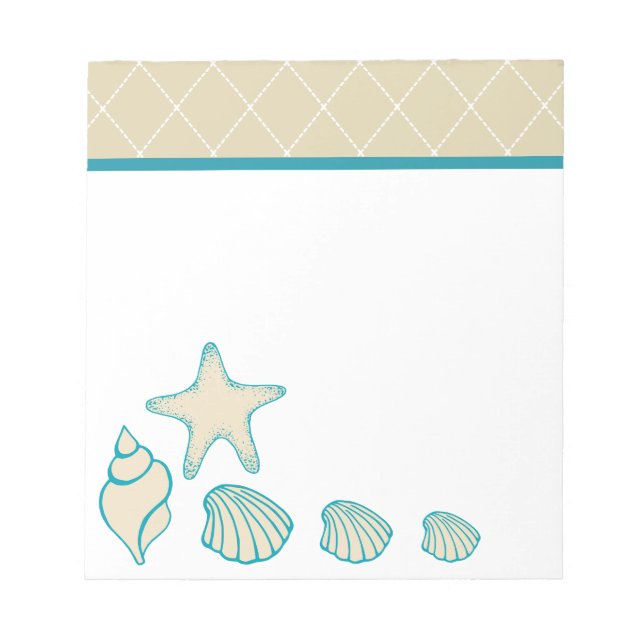 Bloco De Notas Notepad de praia de Seashells (Frente)