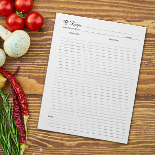 Bloco De Notas Notepad de Recebimento de Cogumelo Culinário Minim