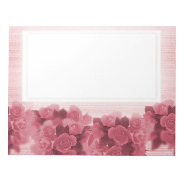 Bloco De Notas Notepad de Rosas Rosa (Frente)