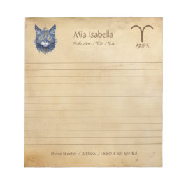 Bloco De Notas Notepad de Sinais Zodiac & Celestial Cat