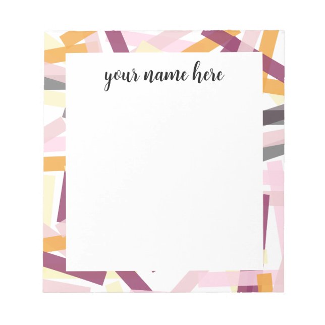 Bloco De Notas Notepad de Stripes Coloridas Personalizadas (Frente)