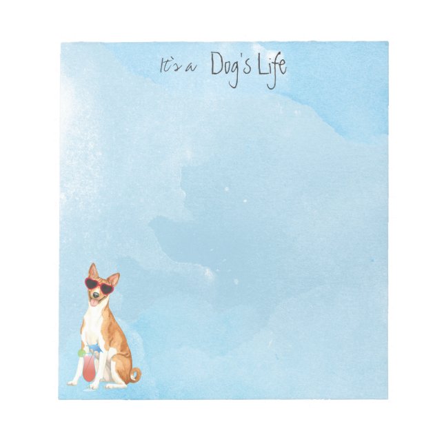 Bloco De Notas Notepad de Summer Basenji (Frente)