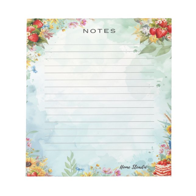 Bloco De Notas Notepad de Sweet Treat de Morango (Frente)