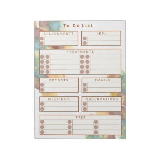 Bloco De Notas Notepad De Terapia A Fazer Baseada Na Escola - Aqu