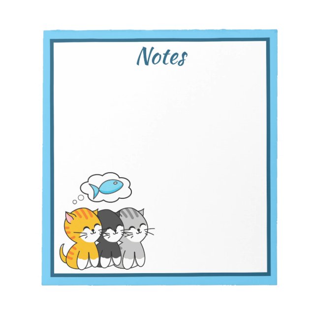 Bloco De Notas Notepad de três gatinhos giros (Frente)