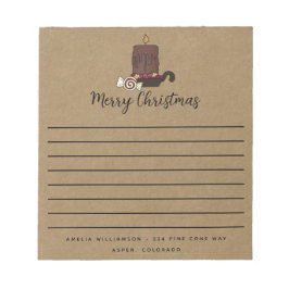 Bloco De Notas Notepad de velas de Natal Rustic Felry
