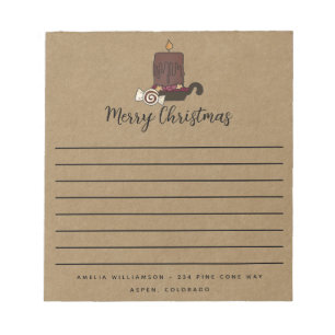 Bloco De Notas Notepad de velas de Natal Rustic Felry