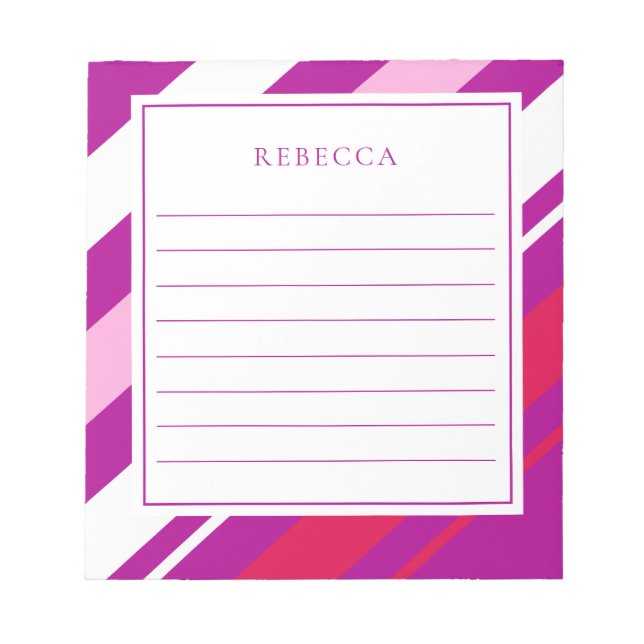 Bloco De Notas Notepad Diagonal de Faixa Moderna (Frente)