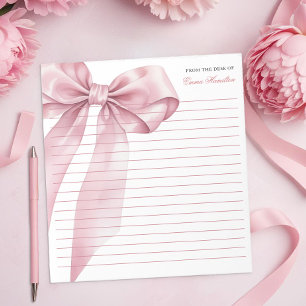 Bloco De Notas Notepad do Arco Coquette Rosa - Fita do Pastel Ele