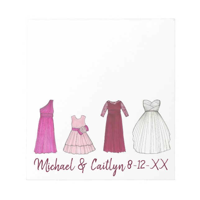 Bloco De Notas Notepad do Chá de Partido Bridal Personalizado (Frente)