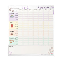 Notepad do Controlador de Cuidados de Cão: Comida,