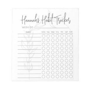 Bloco De Notas Notepad do Controlador de Hábitos Semanais de Scri