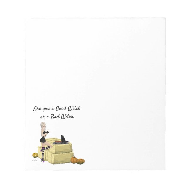 Bloco De Notas Notepad do Dia das Bruxas Loira (Frente)