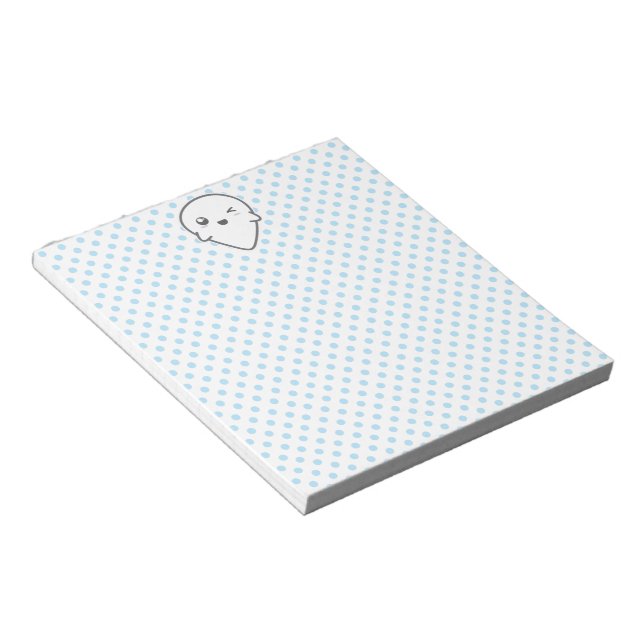 Bloco De Notas Notepad do Fantasma Kawaii Winking (Inclinado)
