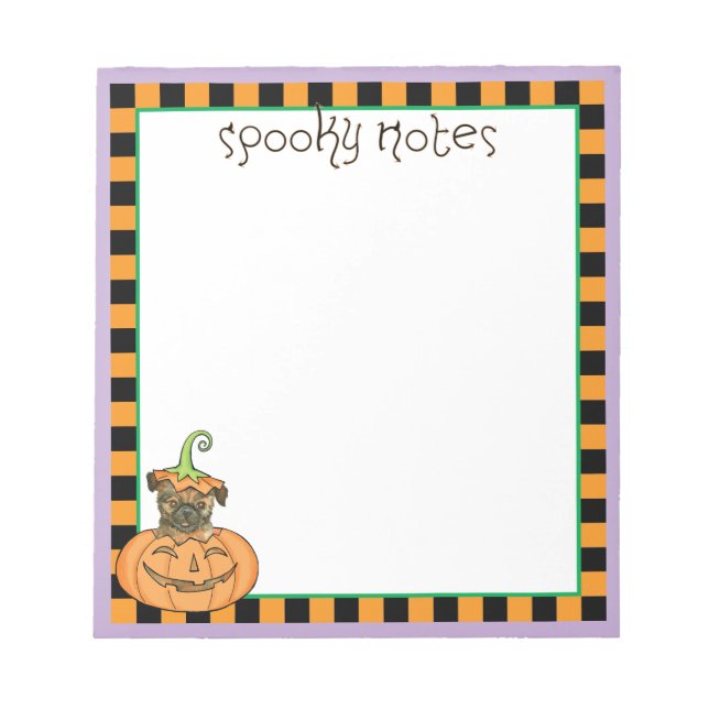 Bloco De Notas Notepad do Halloween Bruxelles Griffon (Frente)
