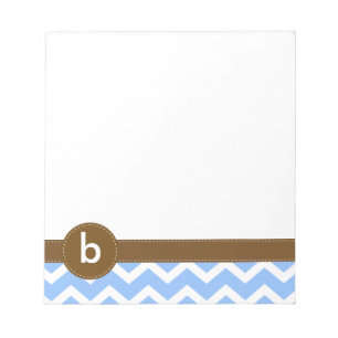 Bloco De Notas Notepad do padrão Zig Zag Chevron azul