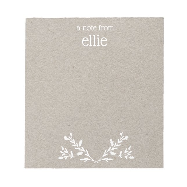 Bloco De Notas Notepad do País Kraft Boho Floral (Frente)