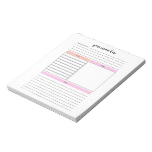 Bloco De Notas Notepad do Planejador de Visão Semanal Personaliza