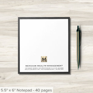 Bloco De Notas Notepad do Planejador Financeiro do Monograma Eleg